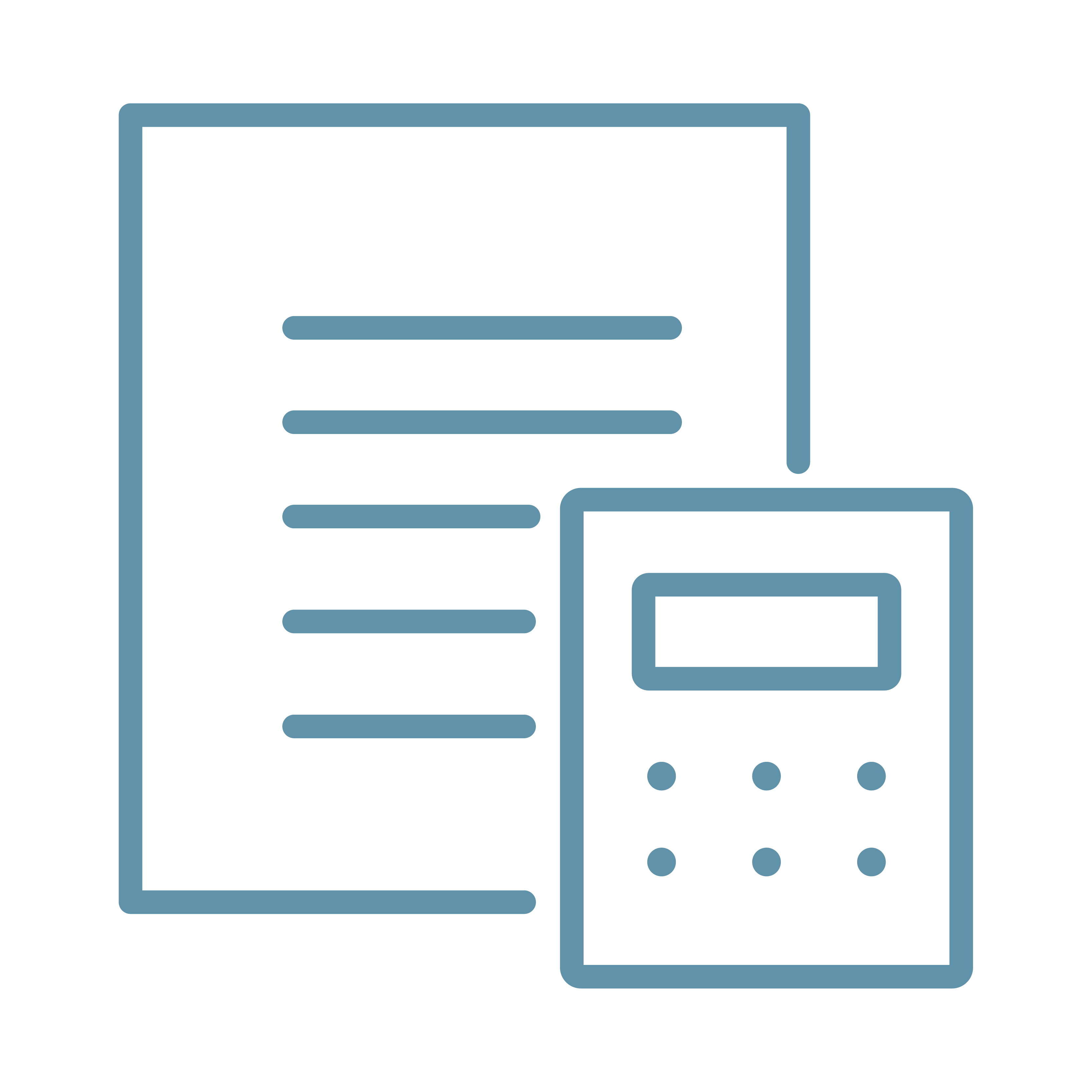 Line art illustration showing a document and a calculator, tools used by a professional tax accountant.